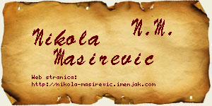 Nikola Maširević vizit kartica